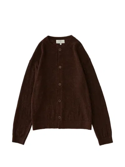 Studio Nicholson Andres Crew-neck Cardigan In Brown