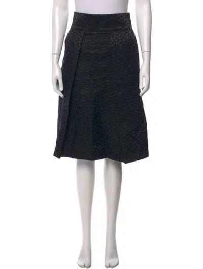 Pre-owned Studio Nicholson Animal Print Midi Length Skirt In Black