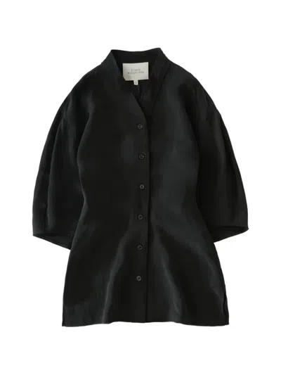 Studio Nicholson Asti Curved-sleeve Blouse In Black