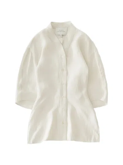Studio Nicholson Asti Curved-sleeve Blouse In White