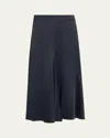 Studio Nicholson Black Naye Midi Skirt In Black Ink