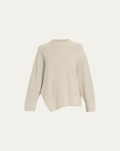 Studio Nicholson Asymmetric Ribbed Sweater In Grey Marl