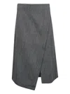 Studio Nicholson Asymmetric Wrap Skirt In Gray