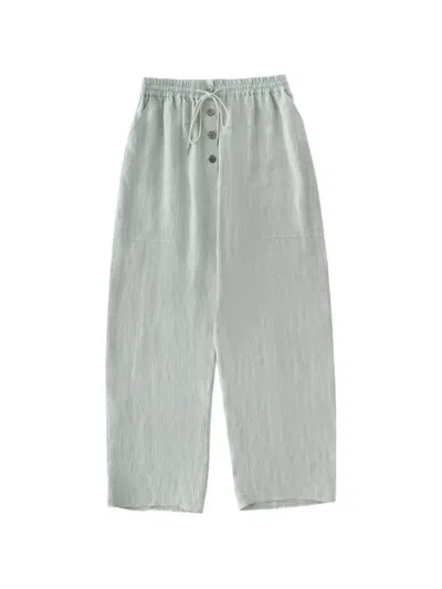 Studio Nicholson Attis Drawstring Patch Pocket Trousers In Blue