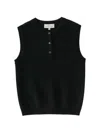 Studio Nicholson Aurel Half-placket Vest In Black