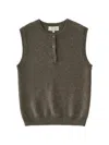Studio Nicholson Aurel Half-placket Vest In Brown