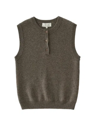 Studio Nicholson Aurel Half-placket Vest In Brown