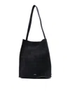 Studio Nicholson Suede Shoulder Bag In Black