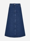 Studio Nicholson Indigo A-line Denim Maxi Skirt In Indigo Wash