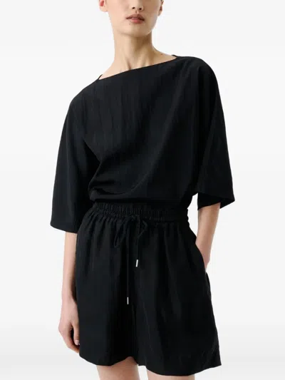 Studio Nicholson Bascom Short-sleeve Back-button Top In Black