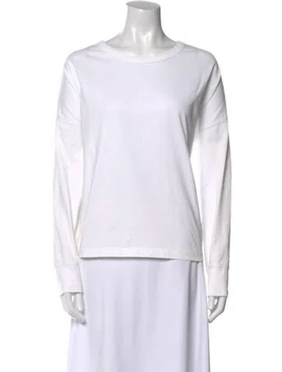 Pre-owned Studio Nicholson Bateau Neckline Long Sleeve Sweatshirt In White