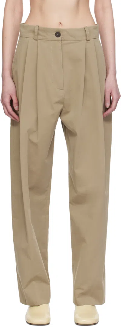 Studio Nicholson Beige Acuna Trousers In Parcel