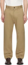 Studio Nicholson Relaxed-fit Chino Pants With Buttoned Pockets In Tan