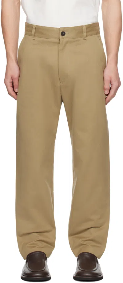 Studio Nicholson Beige Bill Trousers In Tan