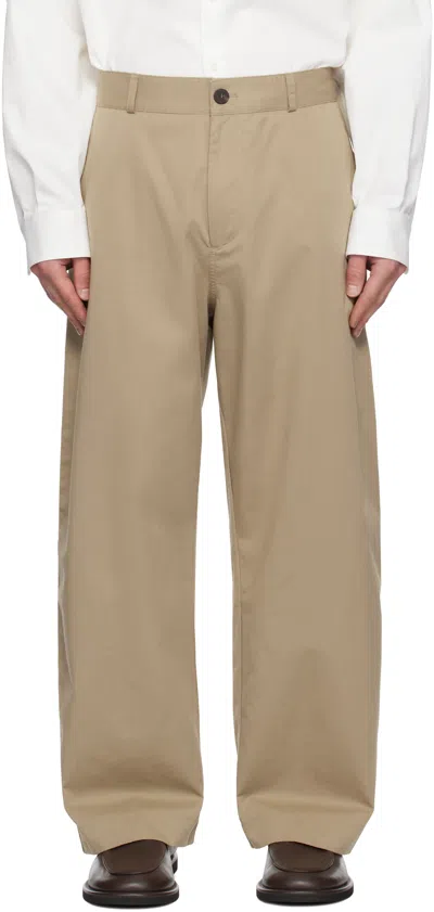 Studio Nicholson Beige Bosworth Twill Trousers In Parcel