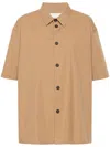 Studio Nicholson Collared Cotton Poplin Shirt In Brown