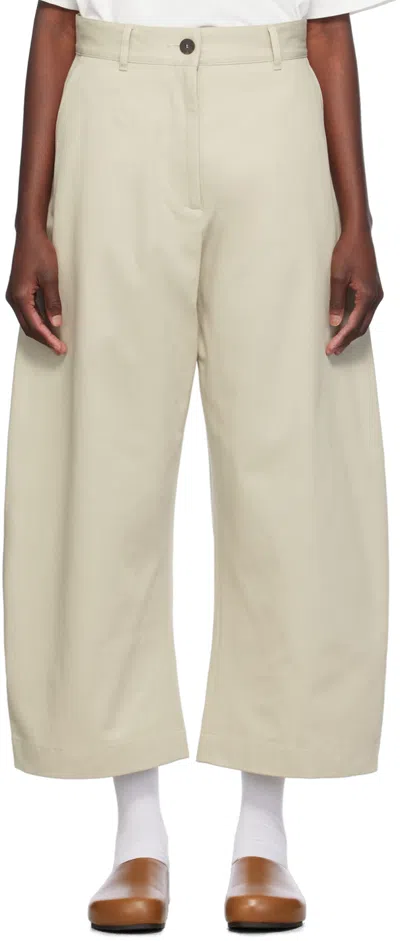 Studio Nicholson Beige Chalco Trousers In Pebble