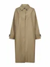 Studio Nicholson Beige Cotton Blend Twill Holin Trench Coat In Multi