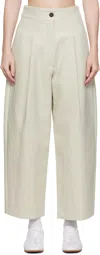 Studio Nicholson Beige Fellini Trousers In Gray