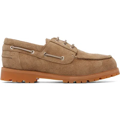 Studio Nicholson Beige Guston Suede Boat Shoes In Brown