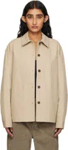 Studio Nicholson Long Sleeve Casual Jacket In Sand
