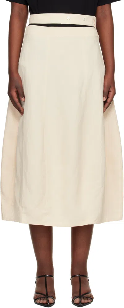 Studio Nicholson Beige Orcha Midi Skirt In Neutral