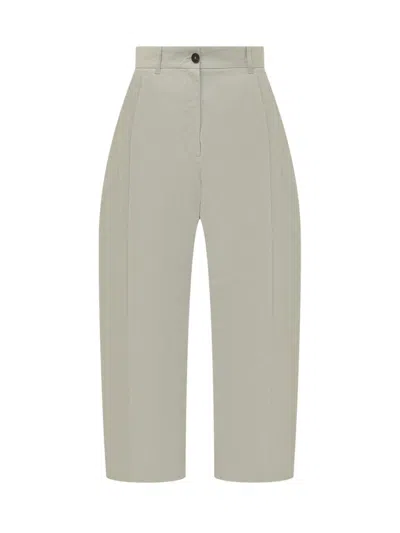 Studio Nicholson Beige Relaxed Pleated Pants In Gray
