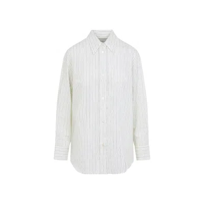 Studio Nicholson Beige Rouen Cotton And Silk Shirt In White