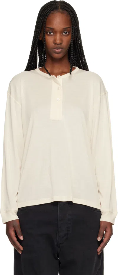 Studio Nicholson Beige Rutas Jersey Henley In White