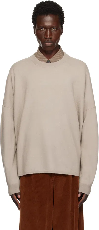 Studio Nicholson Beige Scafell Knit Sweater In Feather