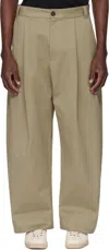Studio Nicholson Pleated Chino Trousers Featuring Belt Loops In Brown