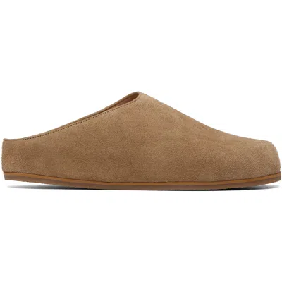 Studio Nicholson Beige Wearing Nabuk Clog Flats In Brown