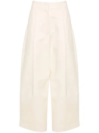 STUDIO NICHOLSON BEIGE WIDE-LEG TROUSERS