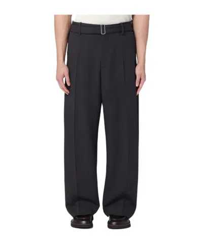 Studio Nicholson Belt-loop Casual Pants In Black
