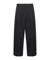 Studio Nicholson Grey Technical Wool Line Double-pleat Trousers In Black