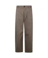 Studio Nicholson Taupe Brown Side Slit Pocket Trousers In Green