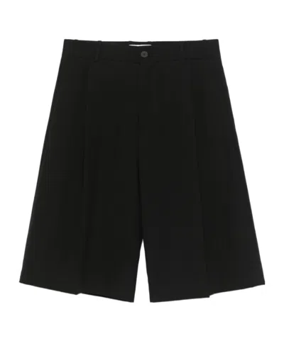 Studio Nicholson Belt-loop Shorts In Black