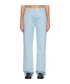 Studio Nicholson Belt Loop Zipper Jeans In Blue