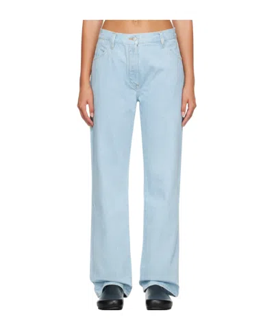 Studio Nicholson Belt Loop Zipper Jeans In Blue