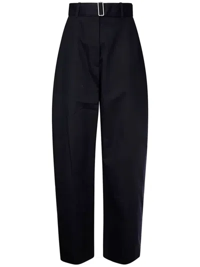 STUDIO NICHOLSON BELTED ROUND LEG PANT,DORING.SNW.1627 DARKEST NAVY