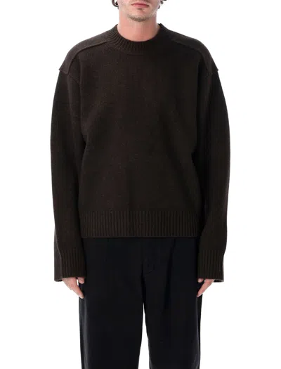 Studio Nicholson Berez Relaxed Fit Dropped Shoulder Sweater In Brown