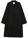 Studio Nicholson Long Wool Blend Coat With Side Pockets In Black