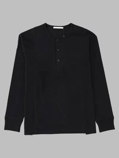 Studio Nicholson Black Minimalist Long-sleeve Organic Cotton T-shirt In Gray