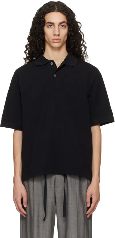 Studio Nicholson Black Balaton Jersey Polo