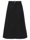Studio Nicholson Black A-line Denim Maxi Skirt In Black