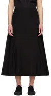Studio Nicholson Black Centro Midi Skirt In Black