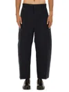 Studio Nicholson Cargo Pocket Wide Leg Trousers In Black