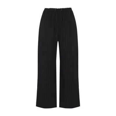 Studio Nicholson Black Cotton Linen Trousers