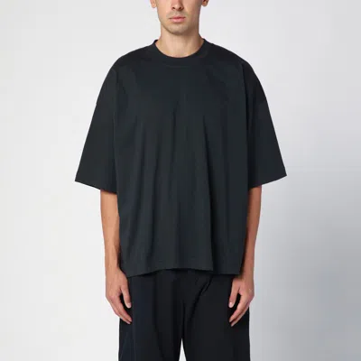 STUDIO NICHOLSON BLACK COTTON PIU OVER SHIRT