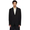Studio Nicholson Black Denison Linen Blazer In Multi